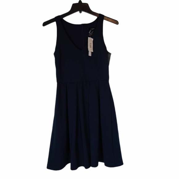 CeCe Navy Blue V-Neck Sleeveless Fit & Flare Mini Dress XS NWT - Picture 6 of 9